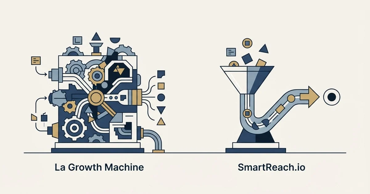 Editorial illustration for La Growth Machine vs SmartReach.io