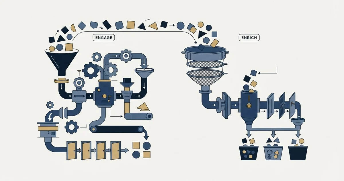 Editorial illustration for La Growth Machine vs VoilaNorbert