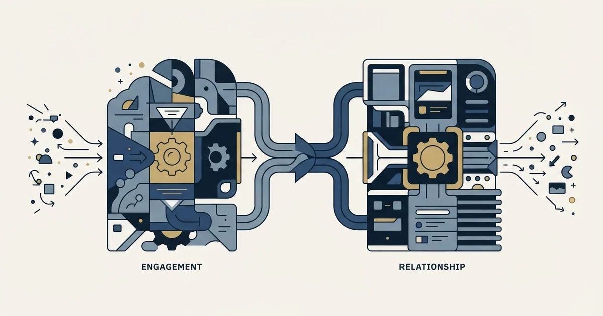 Editorial illustration for La Growth Machine vs Zoho CRM