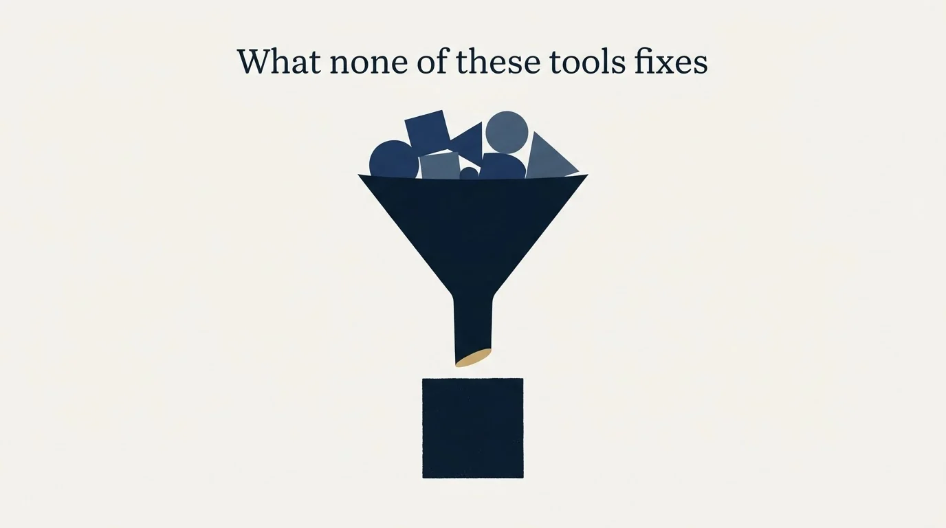 Section illustration: What none of these tools fixes