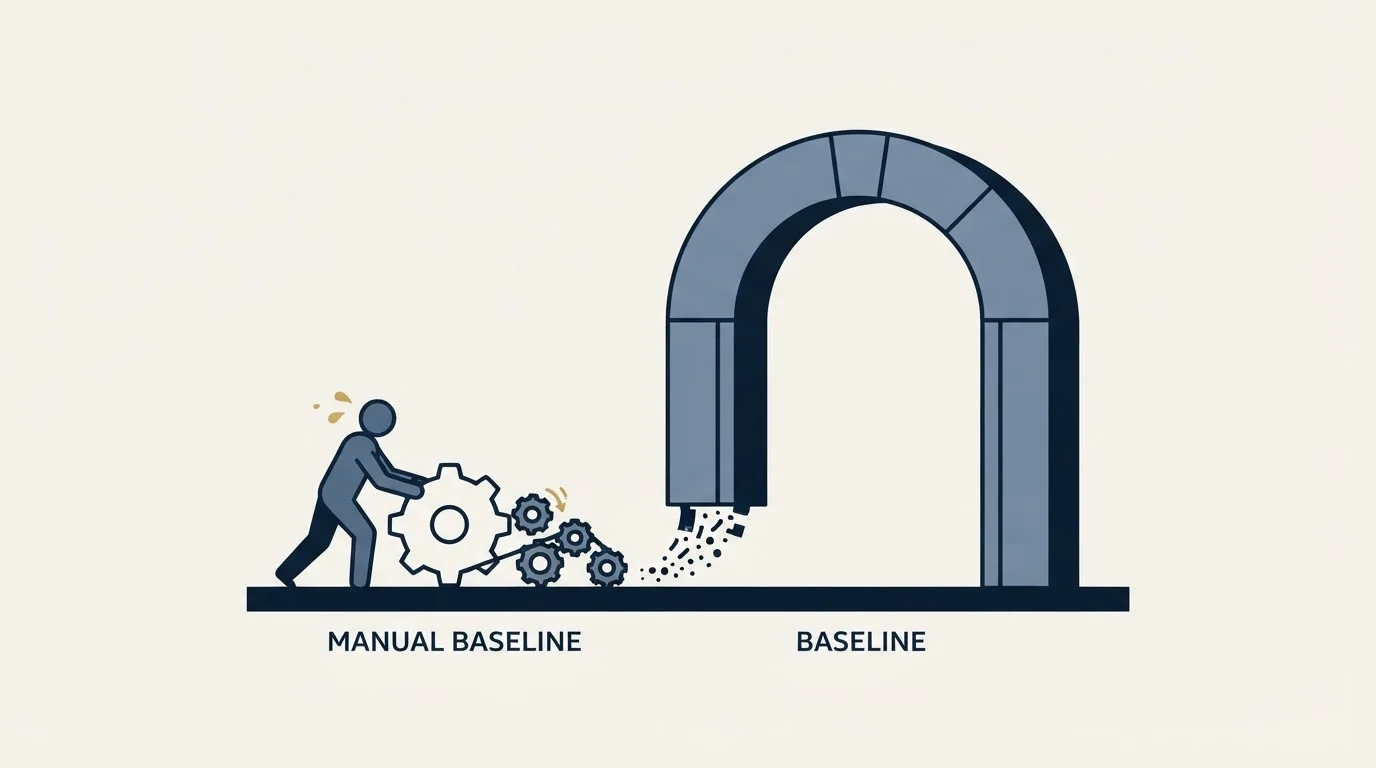 Section illustration: The manual baseline is the thing you are actually comparing
