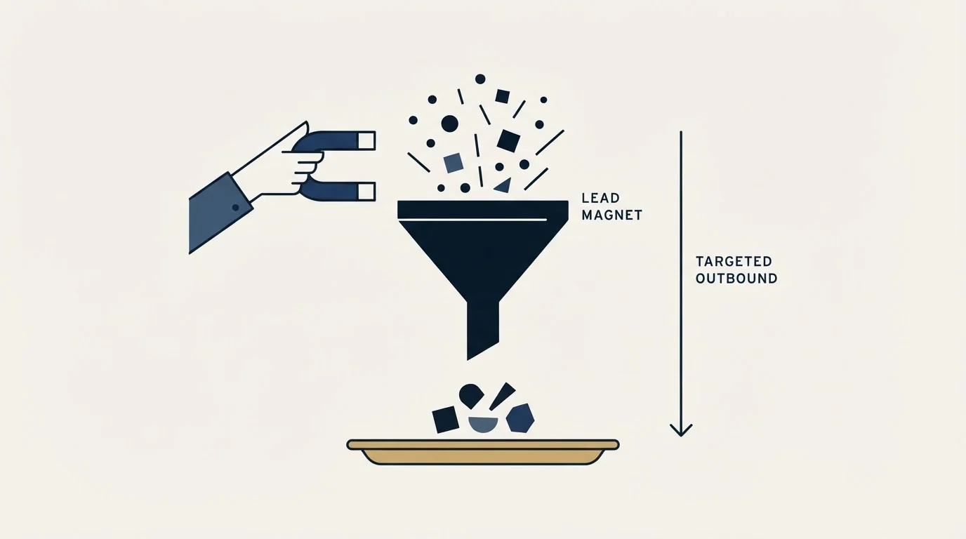 Section illustration: Lead magnets in outbound, which is a different job