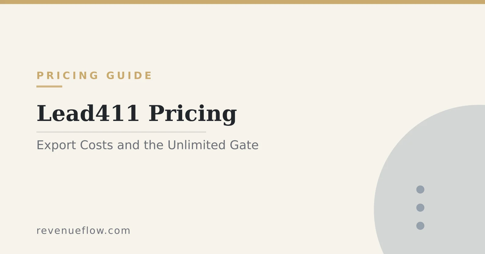 Branded cover: Lead411 Pricing: What an Export Costs, and What Unlimited Is Gated By