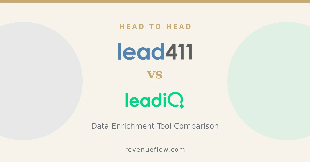 Branded cover: Lead411 vs LeadIQ: Data Enrichment Tool Comparison