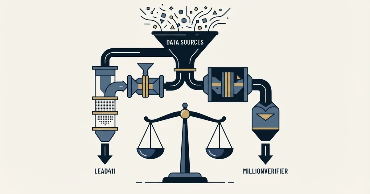 Editorial illustration for Lead411 vs MillionVerifier