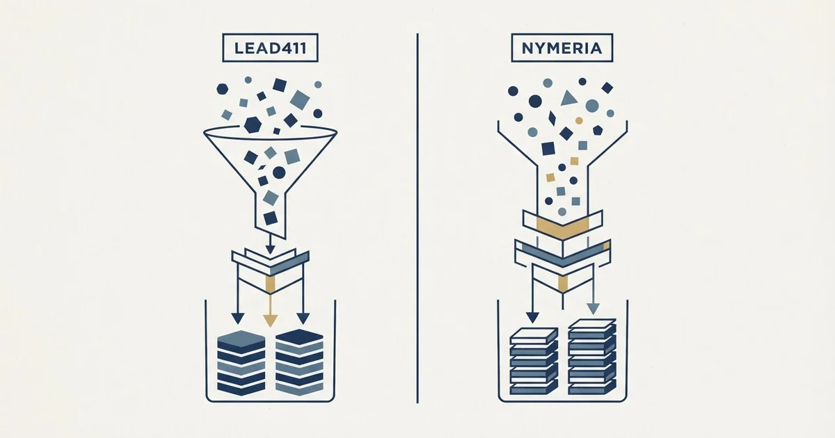 Editorial illustration for Lead411 vs Nymeria