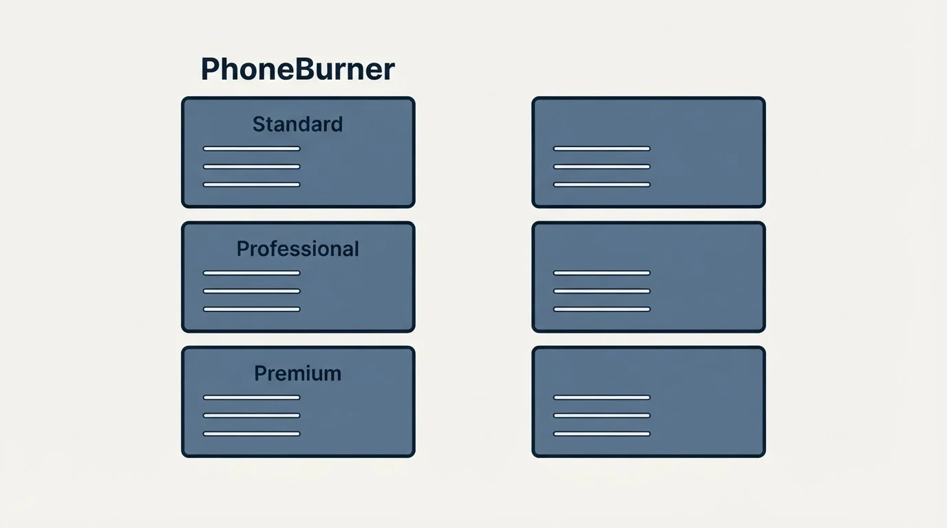 Pricing panels: Pricing Comparison (PhoneBurner, Standard, Professional, Premium)