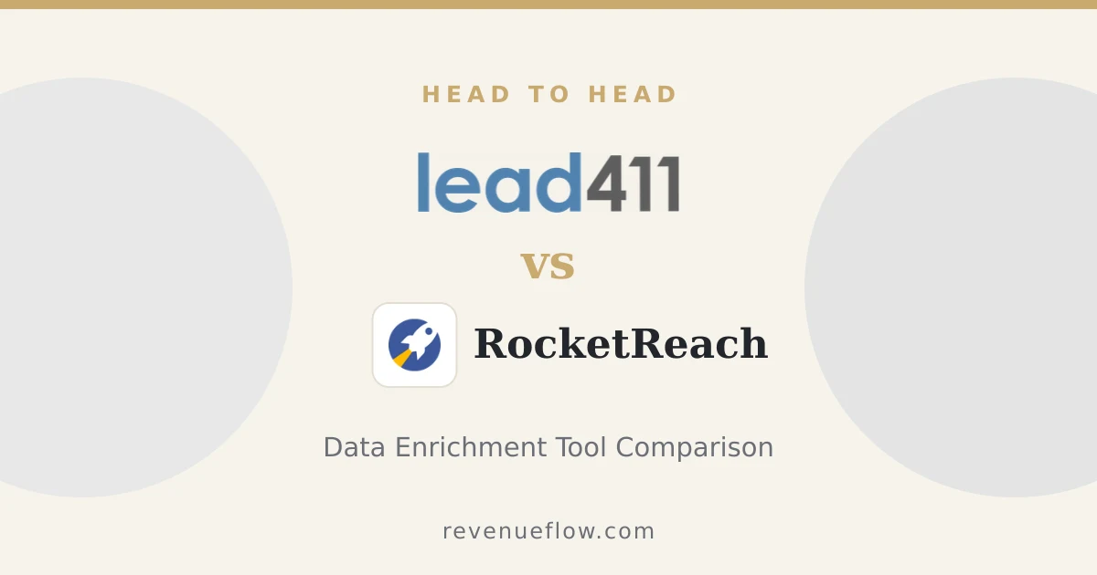 Branded cover: Lead411 vs RocketReach: Data Enrichment Tool Comparison