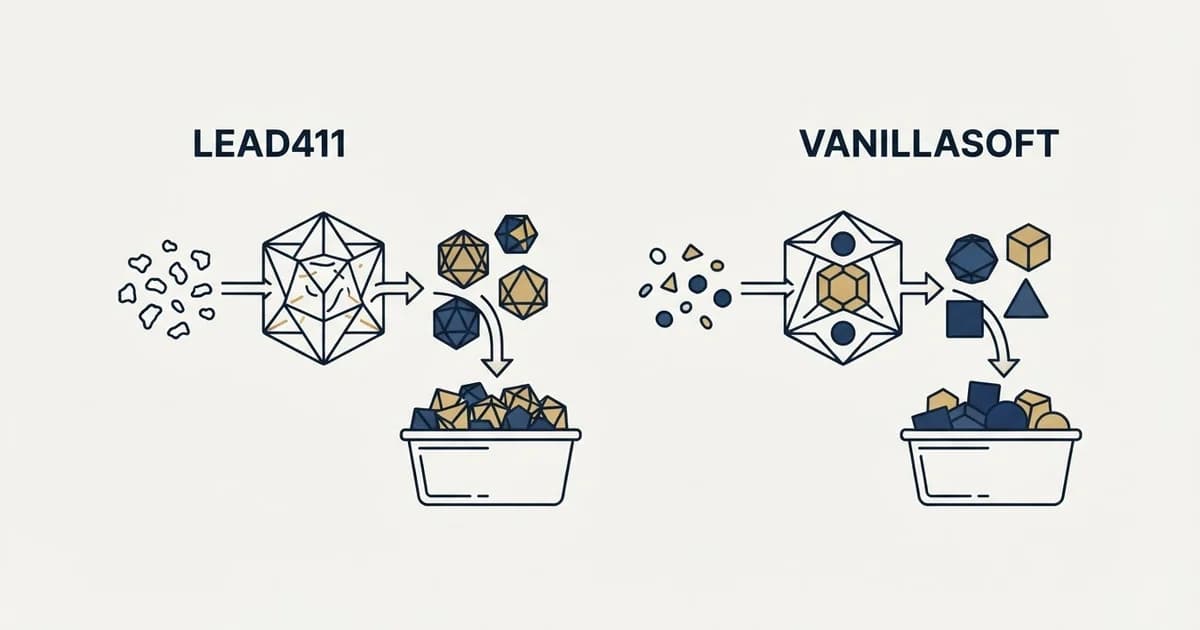 Editorial illustration for Lead411 vs Vanillasoft