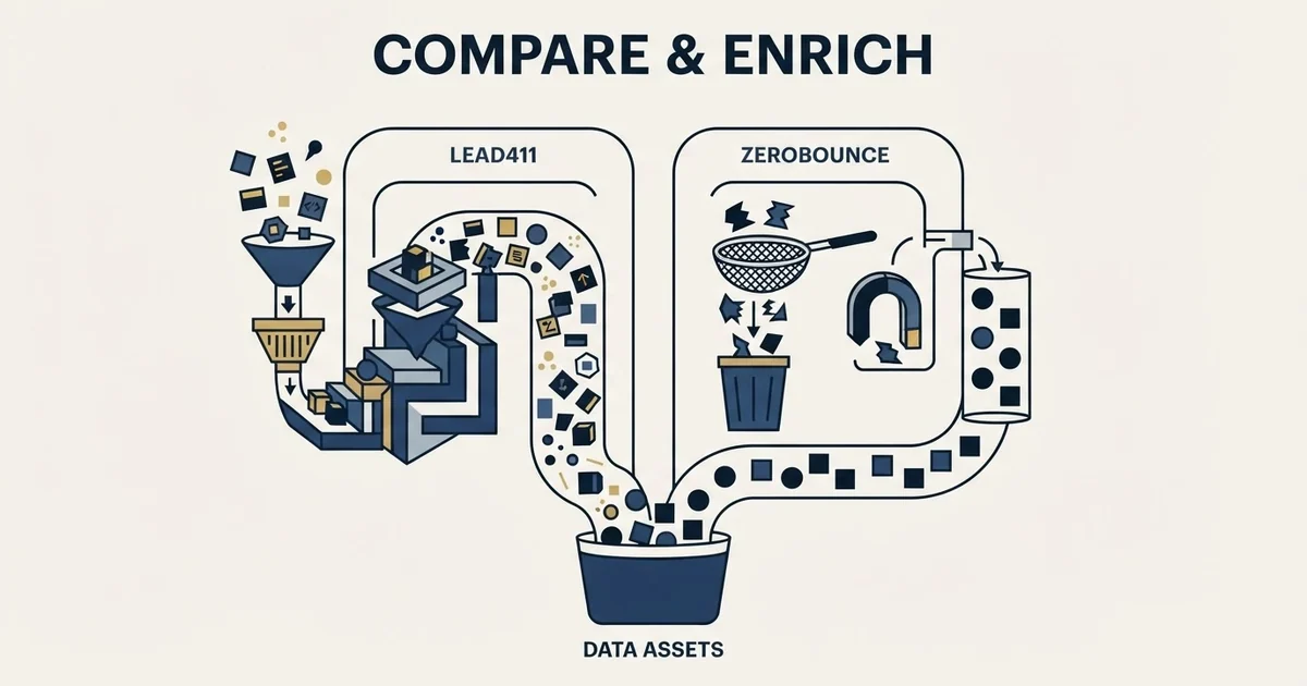 Editorial illustration for Lead411 vs ZeroBounce