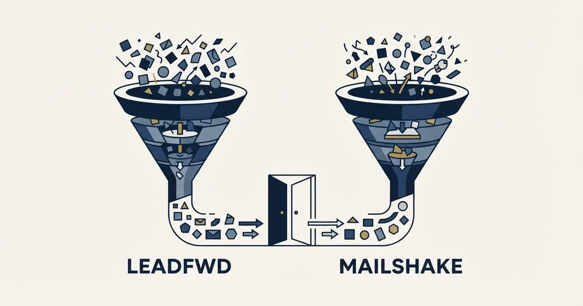 Editorial illustration for Leadfwd vs Mailshake