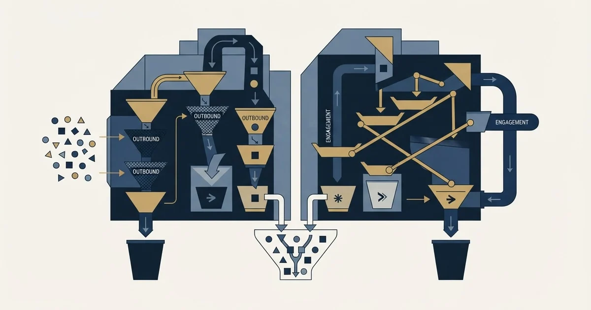 Editorial illustration for Leadfwd vs Overloop AI