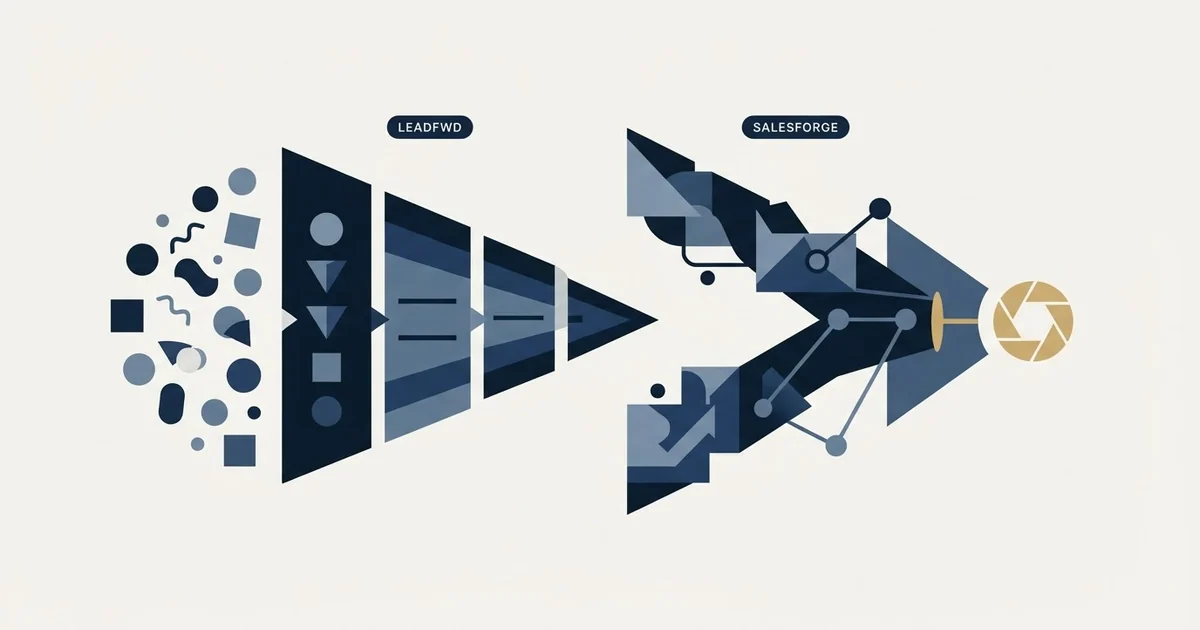 Editorial illustration for Leadfwd vs Salesforge