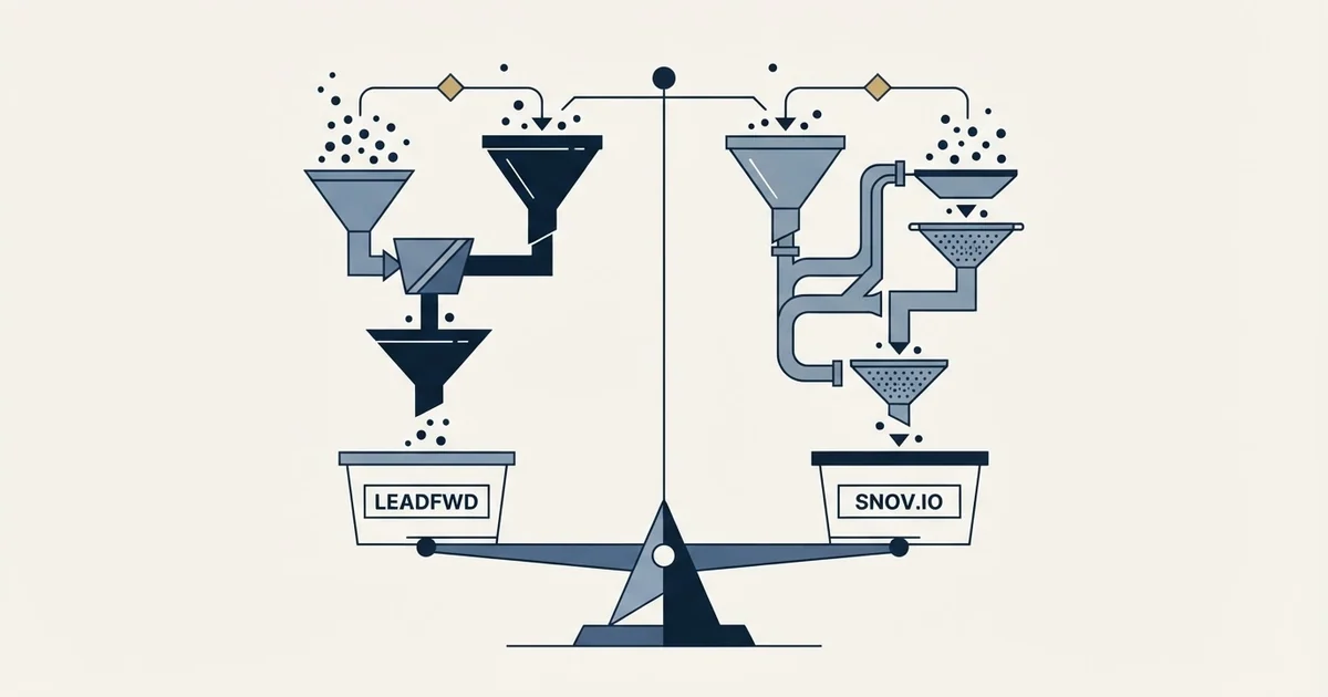 Editorial illustration for Leadfwd vs Snov.io