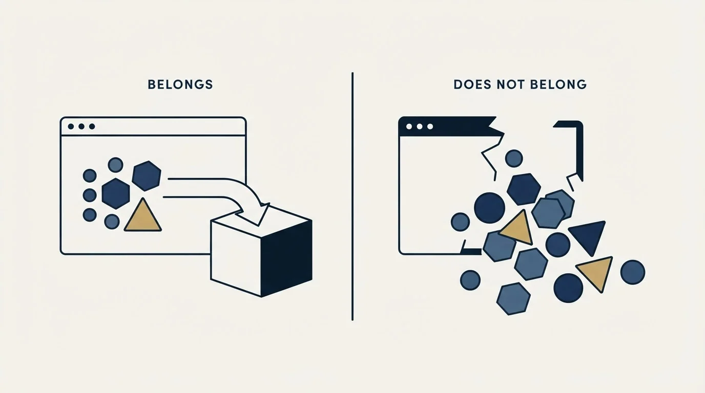 Section illustration: Where an extension belongs, and where it does not
