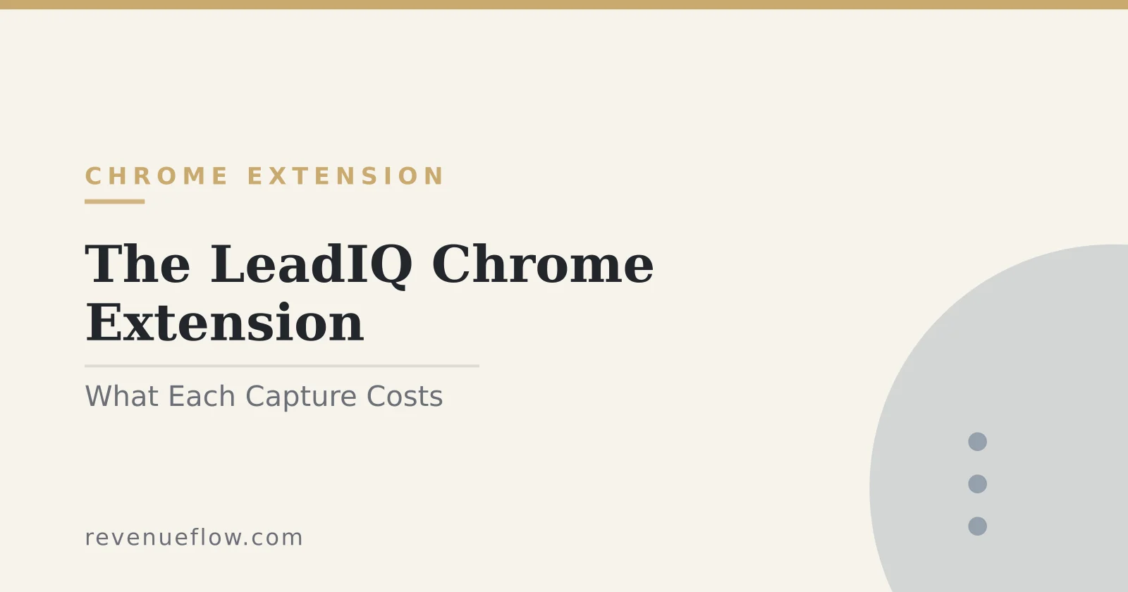 Branded cover: The LeadIQ Chrome Extension: What It Captures, and What Each Capture Costs