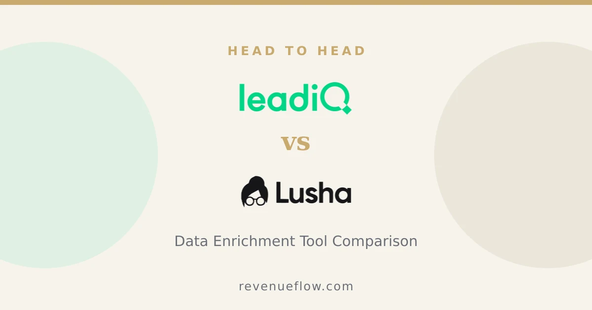Branded cover: LeadIQ vs Lusha: Data Enrichment Tool Comparison