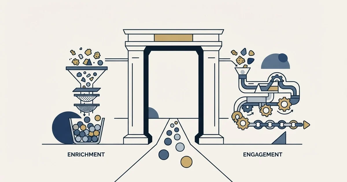 Editorial illustration for LeadIQ vs Meet Alfred