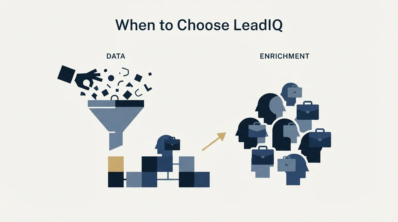 Section illustration: When to Choose LeadIQ