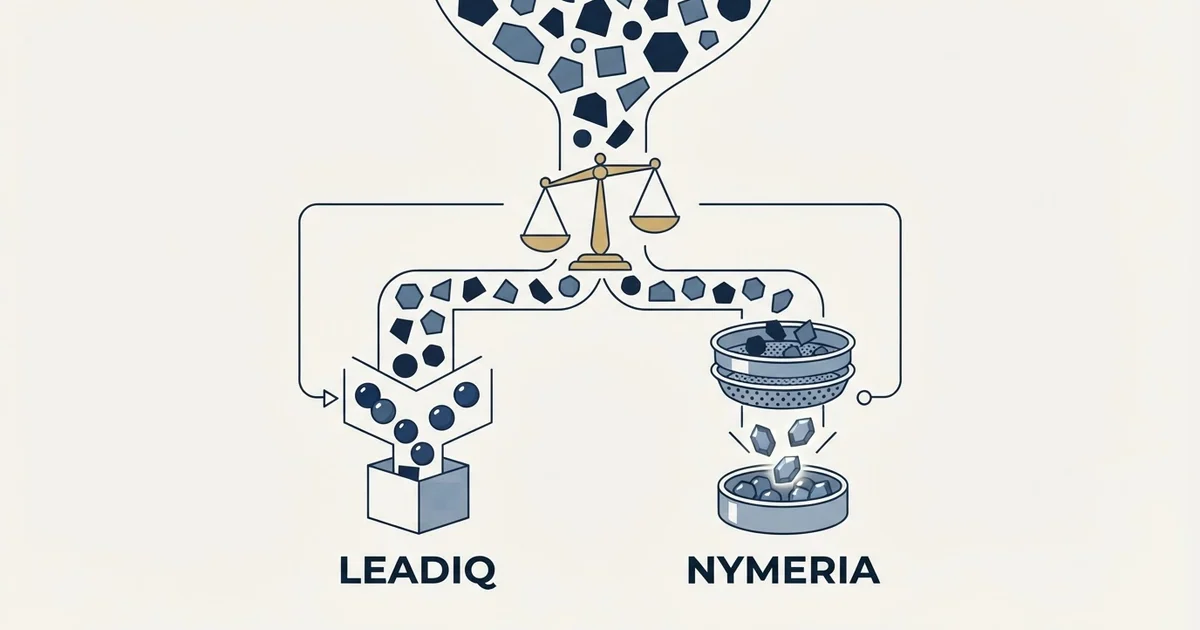 Editorial illustration for LeadIQ vs Nymeria