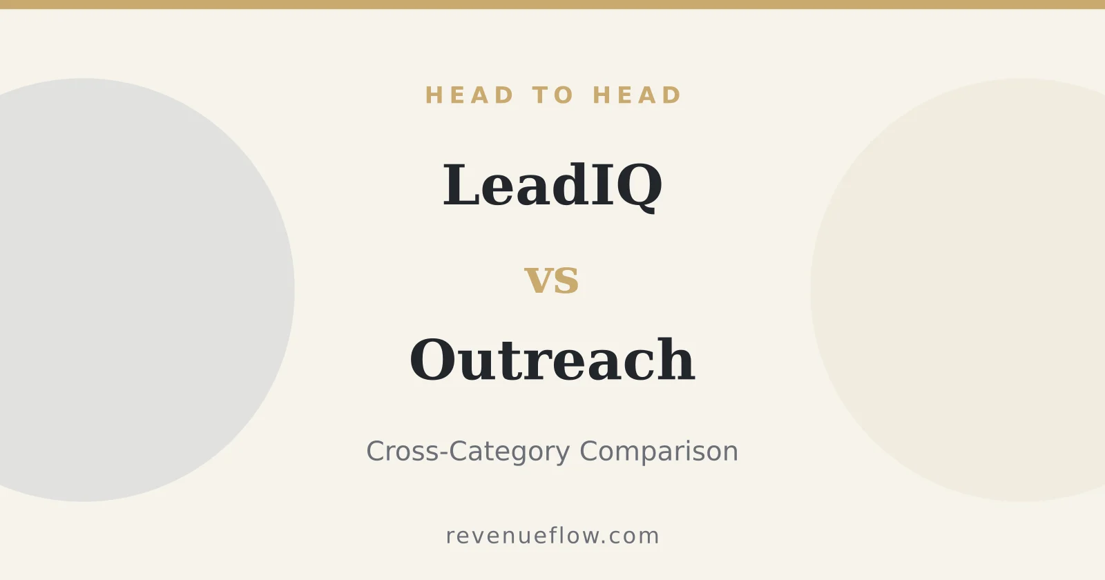 Branded cover: LeadIQ vs Outreach: Cross-Category Comparison