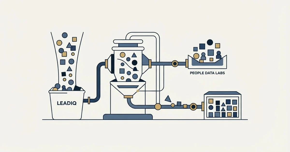 Editorial illustration for LeadIQ vs People Data Labs