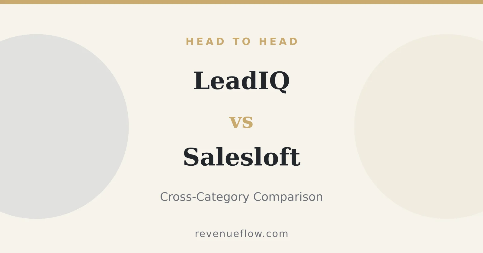 Branded cover: LeadIQ vs Salesloft: Cross-Category Comparison