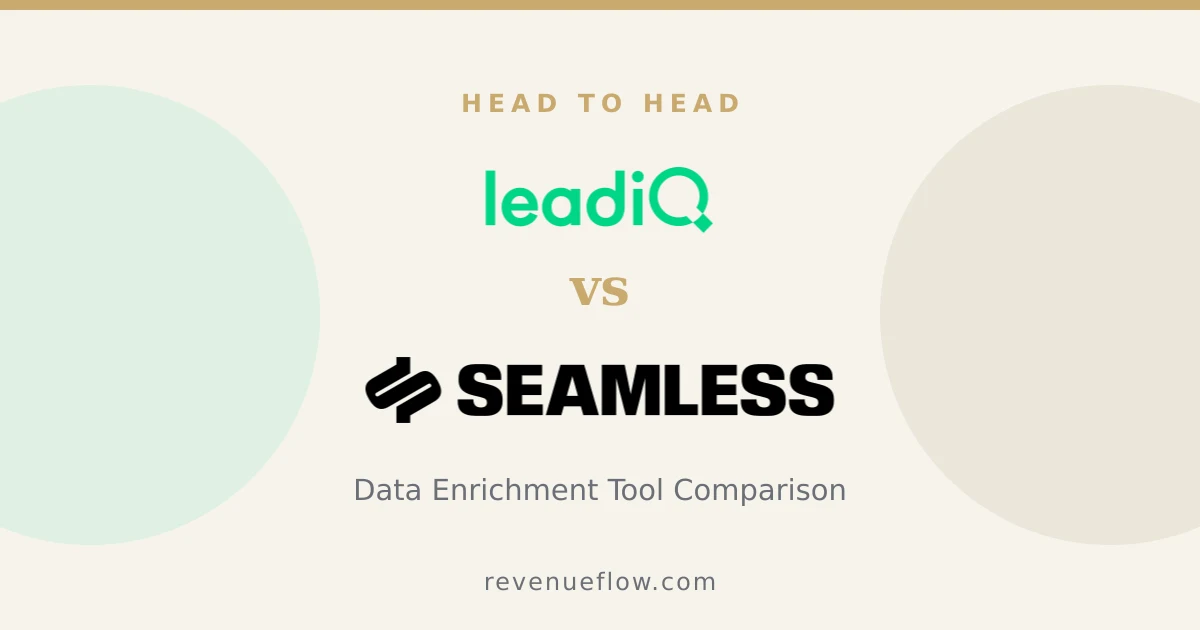 Branded cover: LeadIQ vs Seamless.AI: Data Enrichment Tool Comparison