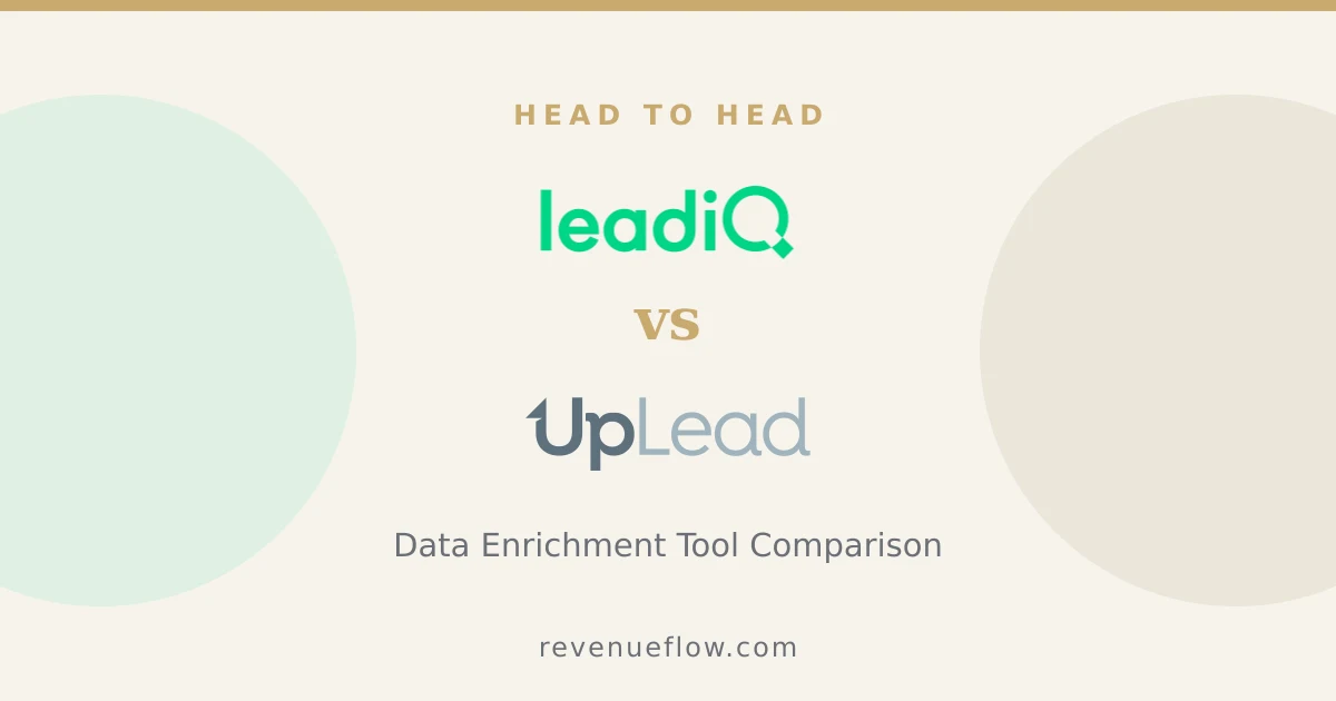 Branded cover: LeadIQ vs UpLead: Data Enrichment Tool Comparison
