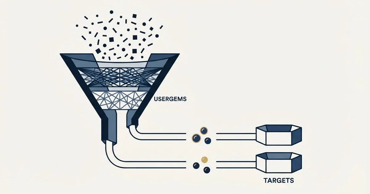 Editorial illustration for LeadIQ vs UserGems