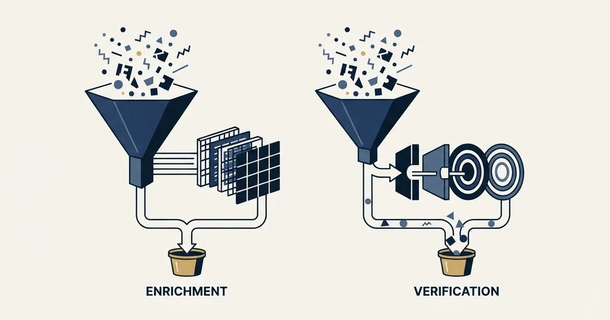 Editorial illustration for LeadIQ vs Verifalia