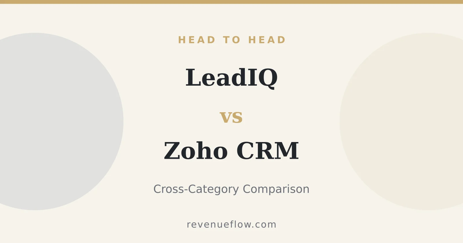 Branded cover: LeadIQ vs Zoho CRM: Cross-Category Comparison