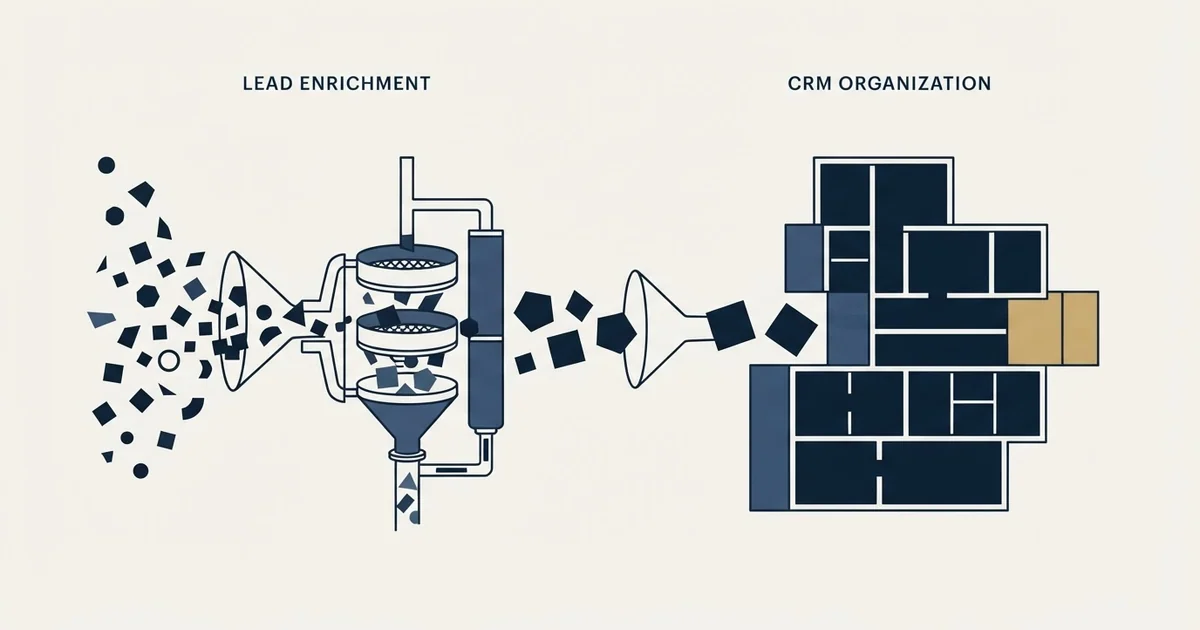 Editorial illustration for LeadMagic vs Less Annoying CRM