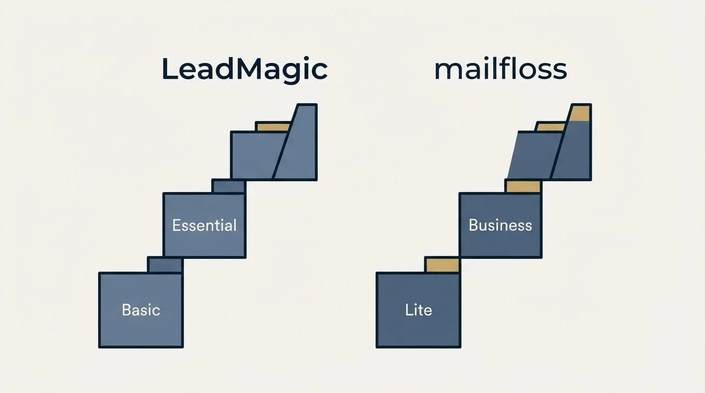 Pricing ladder: Pricing Comparison (LeadMagic, mailfloss, Basic, Lite)