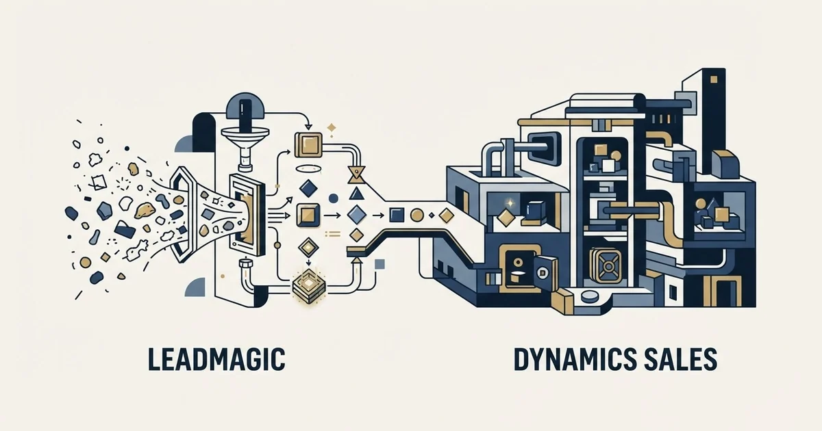 Editorial illustration for LeadMagic vs Microsoft Dynamics Sales