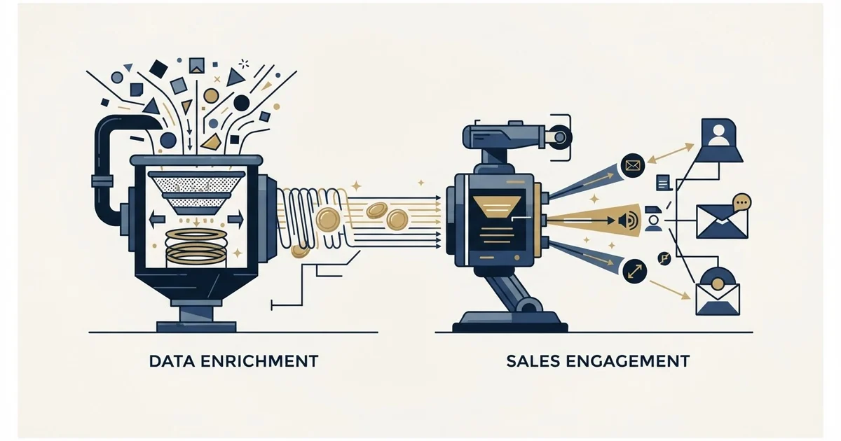 Editorial illustration for LeadMagic vs Outreach