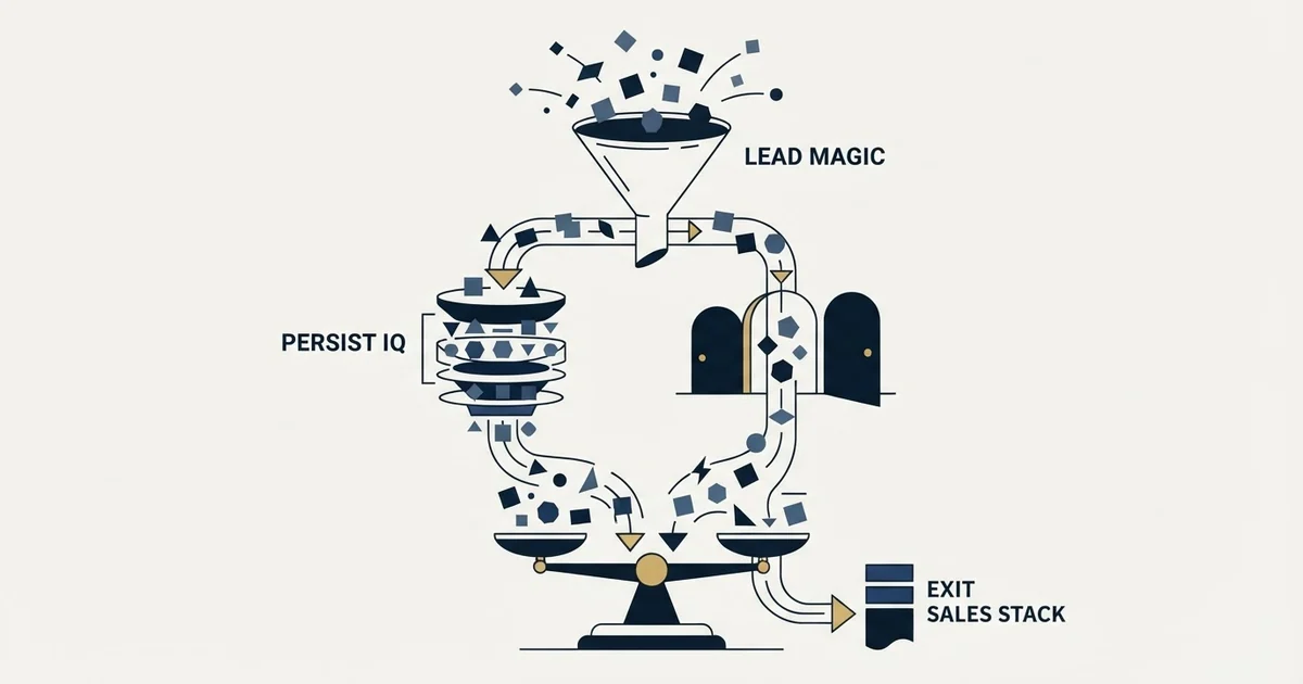 Editorial illustration for LeadMagic vs PersistIQ