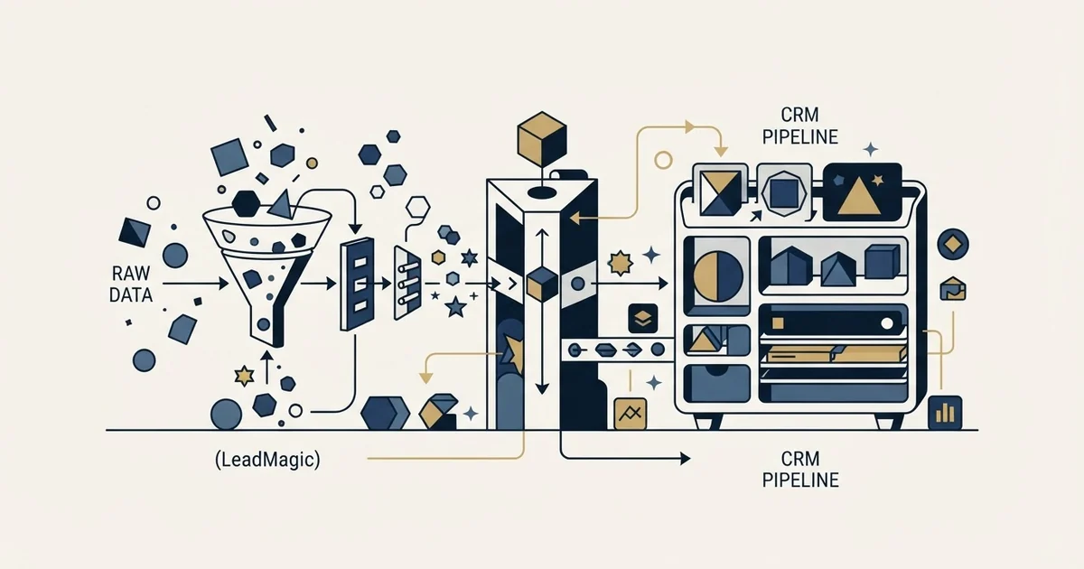 Editorial illustration for LeadMagic vs Pipeline CRM