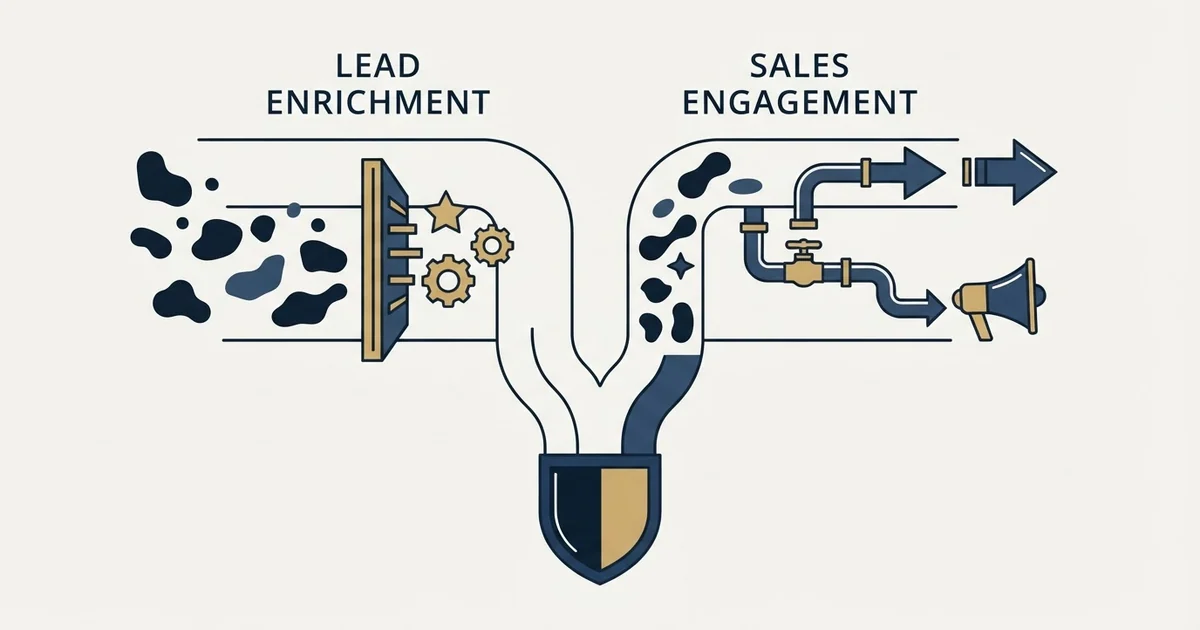 Editorial illustration for LeadMagic vs Salesforge
