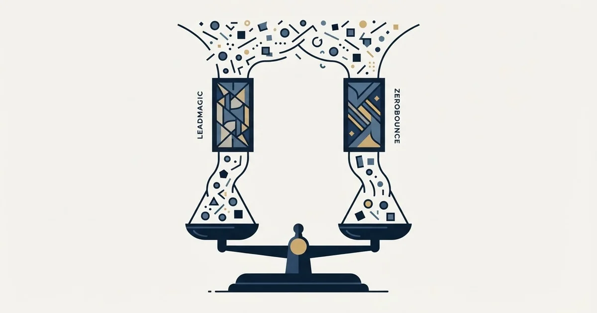 Editorial illustration for LeadMagic vs ZeroBounce