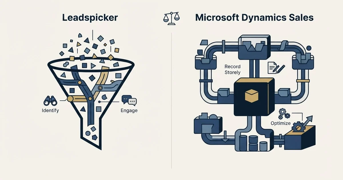 Editorial illustration for Leadspicker vs Microsoft Dynamics Sales