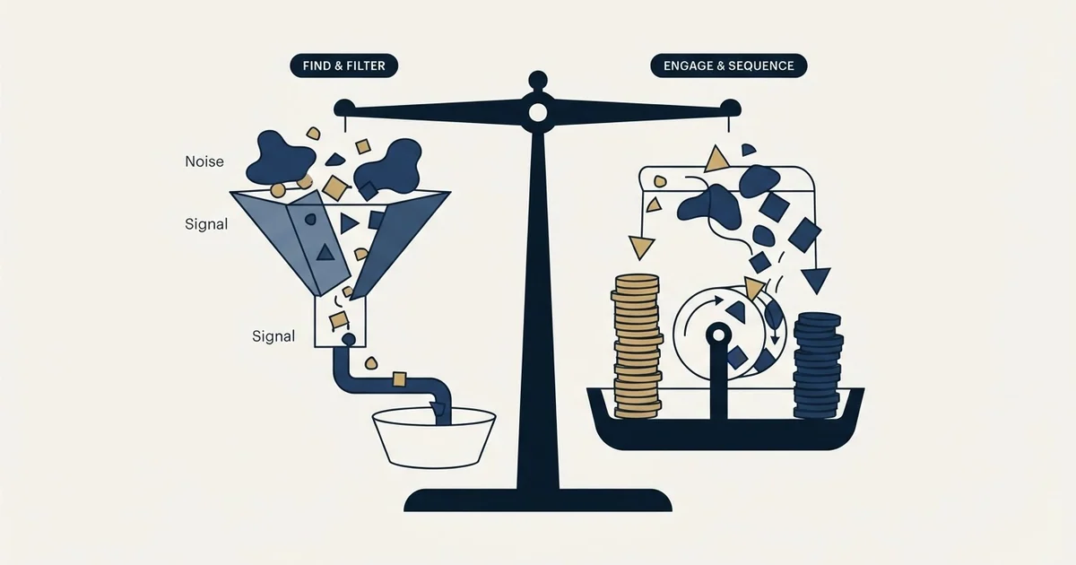 Editorial illustration for Leadspicker vs Outreach