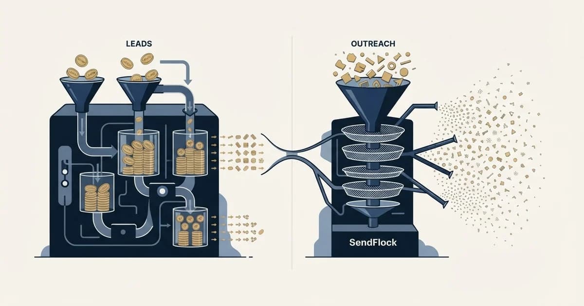 Editorial illustration for Leadspicker vs SendFlock
