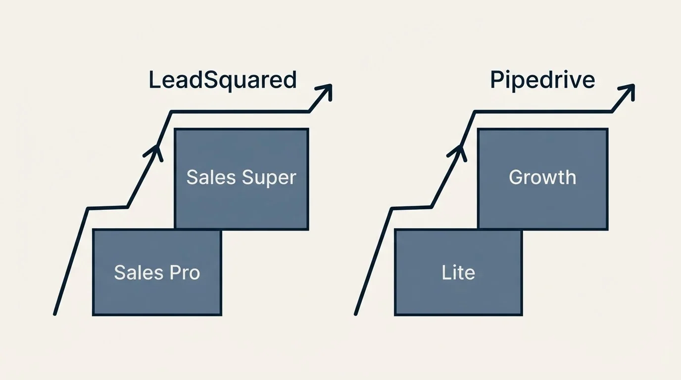 Pricing ladder: Pricing Comparison (LeadSquared, Pipedrive, Sales Pro, Lite)