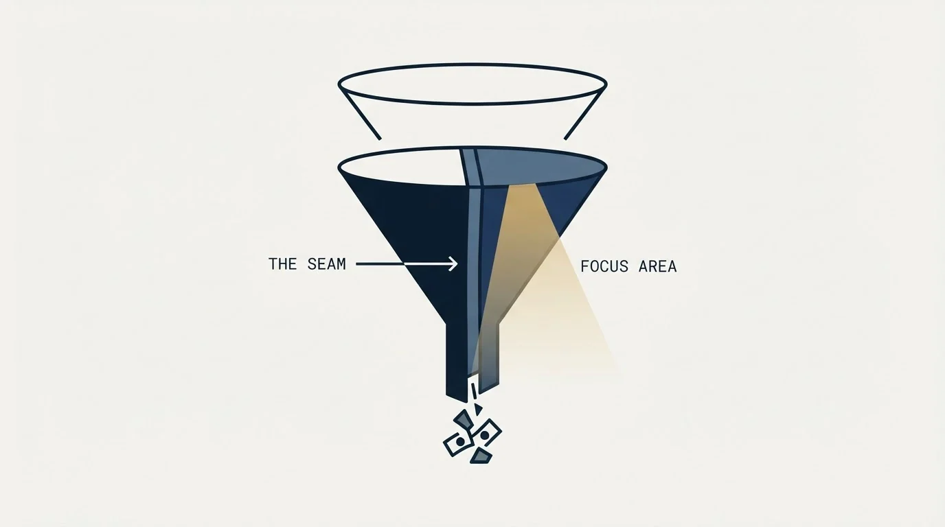 Section illustration: Find the seam before you widen the top