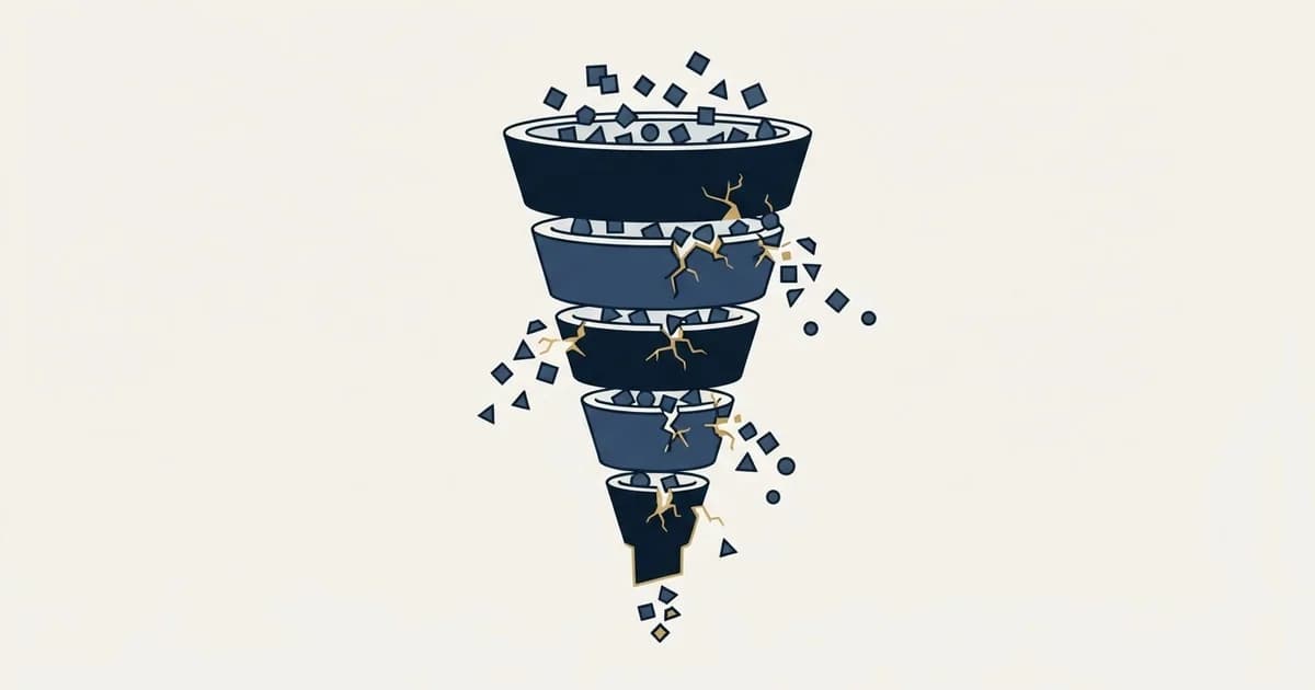 Editorial illustration for Leaky Sales Funnel
