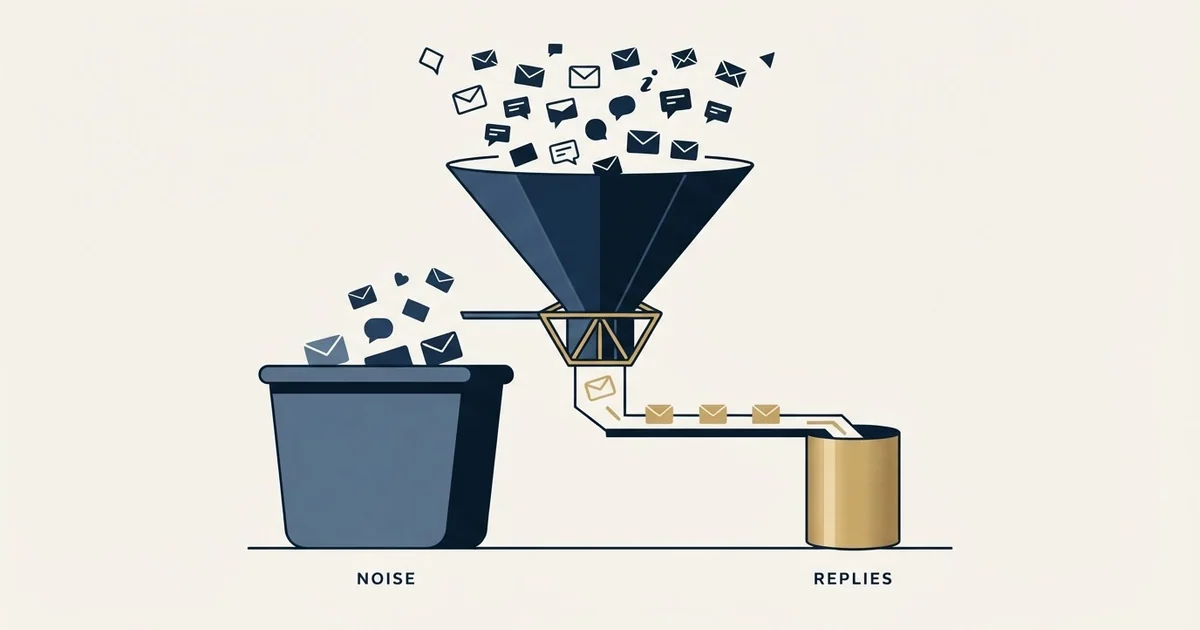 Editorial illustration for Legal Services Cold Email Reply Rate Benchmarks ( )