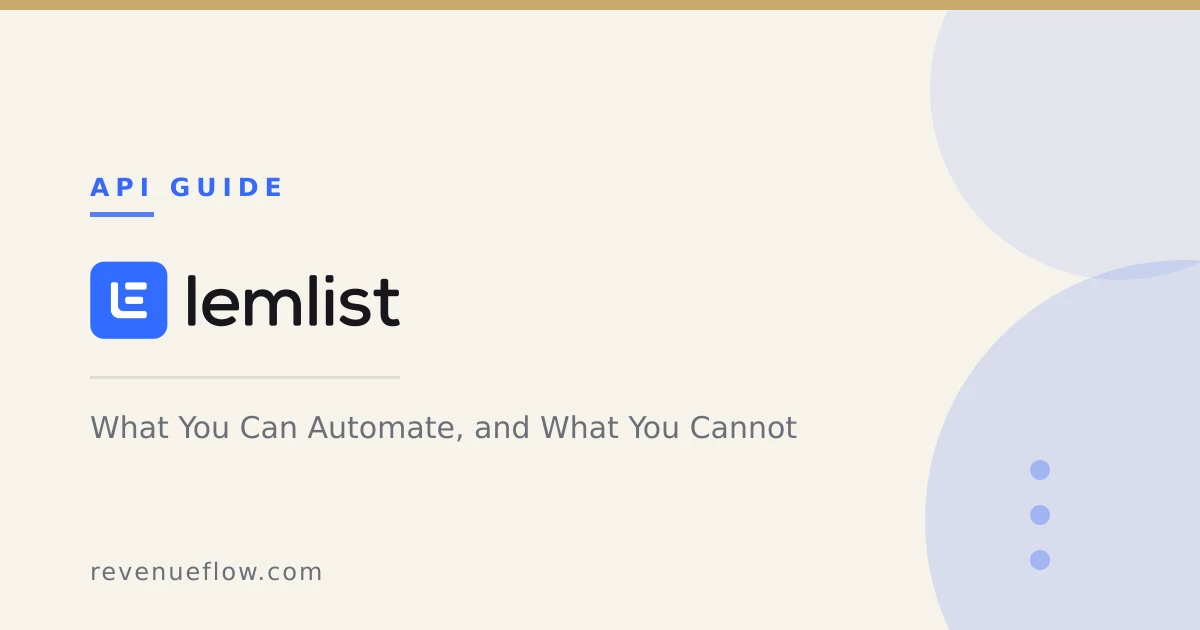 Branded cover: Lemlist API: What You Can Automate, and What You Cannot