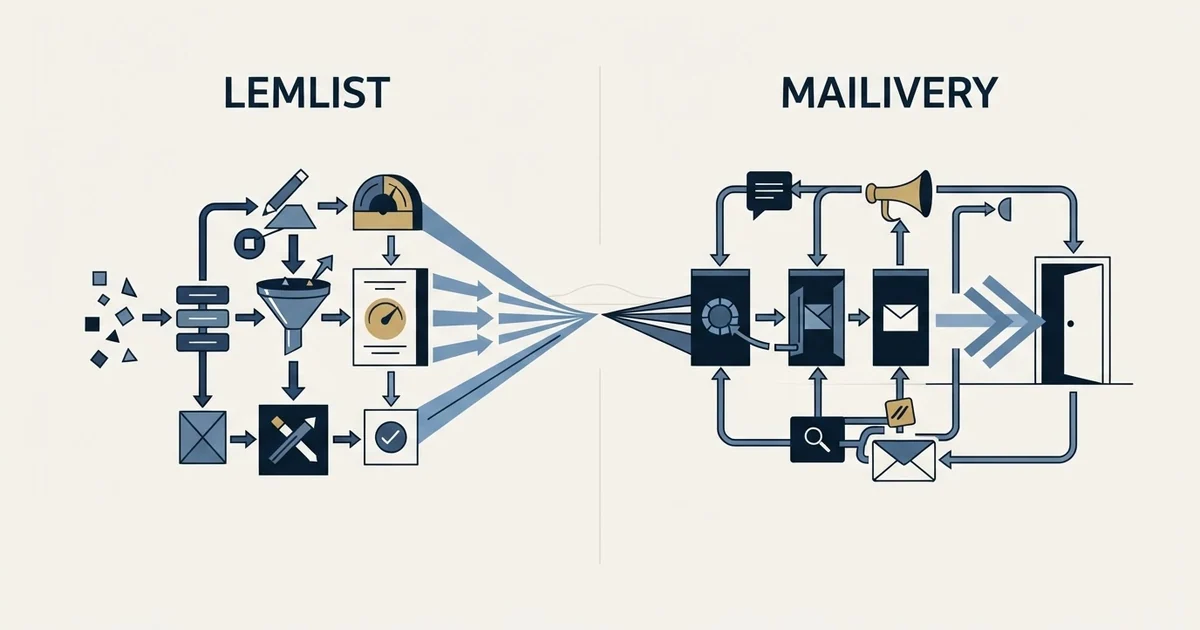 Editorial illustration for Lemlist vs Mailivery