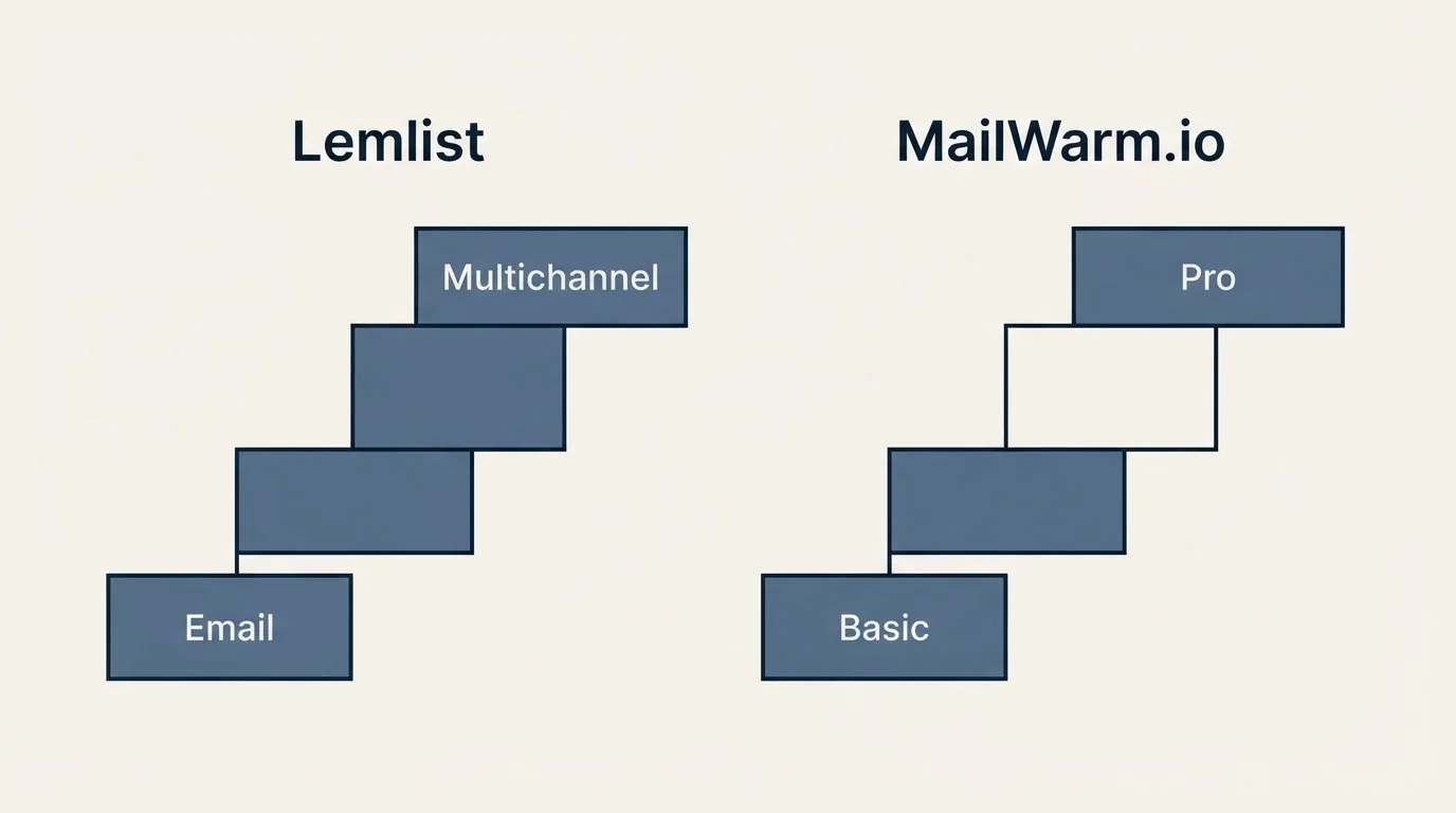 Pricing ladder: Pricing Comparison (Lemlist, MailWarm.io, Email, Basic)